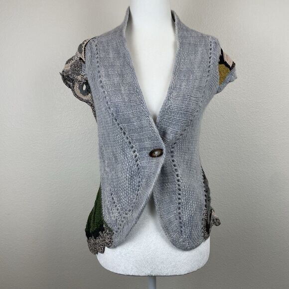 ROSIE NEIRA In Flight Mallard Duck Sweater ANTHROPOLOGIE Intarsia  S/M - Picture 2 of 11